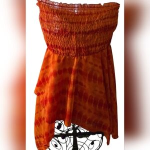 Mileage Orange Sheer Strapless Top Size 2x